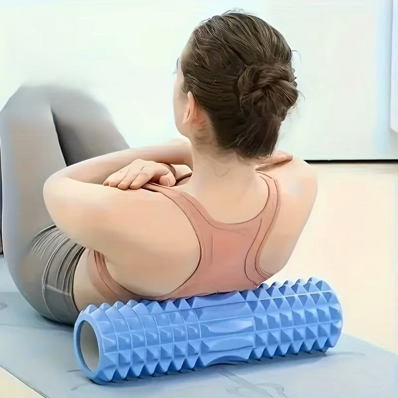 femme massant dos sur rouleaux de massage