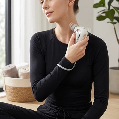 massage appaise cou avec pistolet masseur