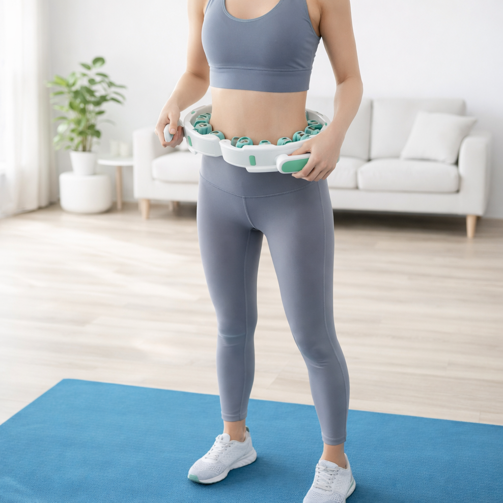 massage ceinture debout avec rouleaux de massage vert