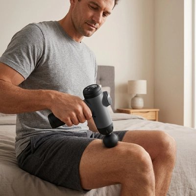 massage cuisse avec pistolet masseur