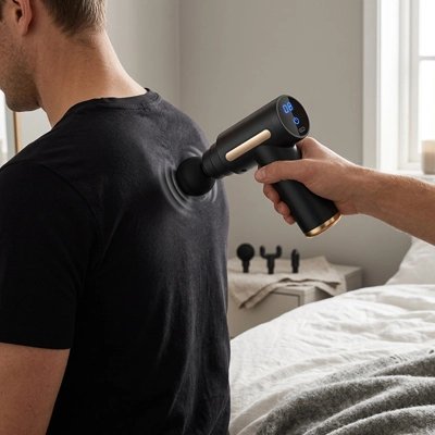 massage dorsal avec pistolet de massage